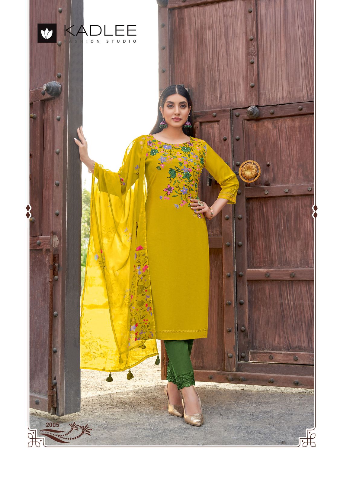 Kadlee Shivani Viscose Weaving Kurti Bottom With Dupatta Collection